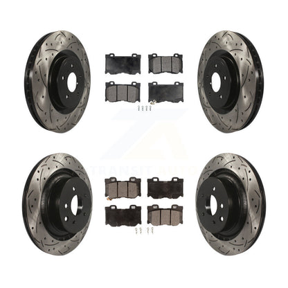 [Avant + Arrière] Kit de disque (percé rainuré revêtu) et plaquette (semi-métallique) de frein pour INFINITI G37 Nissan 370Z Q60 Z KDF-100960
