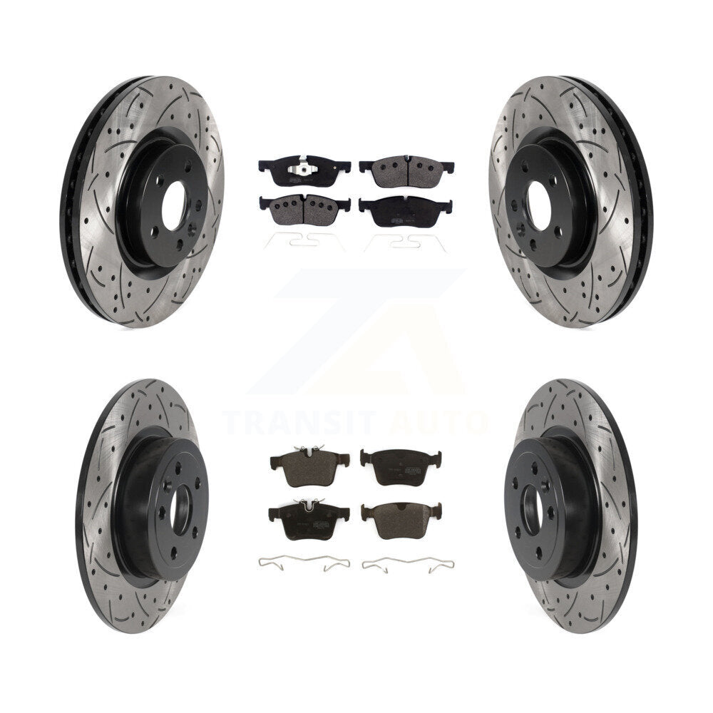 [Avant + Arrière] Kit de disque (percé rainuré revêtu) et plaquette (semi-métallique) de frein pour Land Rover Range Evoque avec 325mm Diameter Rotor KDF-100961