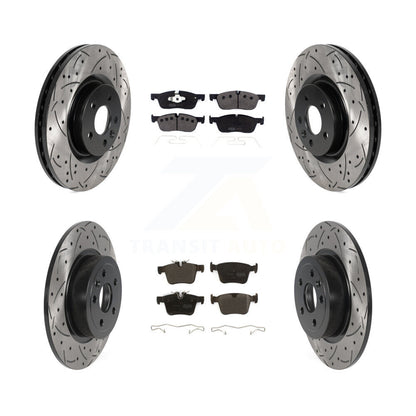 [Avant + Arrière] Kit de disque (percé rainuré revêtu) et plaquette (semi-métallique) de frein pour Land Rover Range Evoque avec 325mm Diameter Rotor KDF-100961