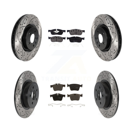 [Avant + Arrière] Kit de disque (percé rainuré revêtu) et plaquette (semi-métallique) de frein pour Land Rover Range Evoque avec 325mm Diameter Rotor KDF-100961