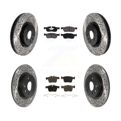 [Avant + Arrière] Kit de disque (percé rainuré revêtu) et plaquette (semi-métallique) de frein pour Land Rover Discovery Sport Jaguar E-Pace KDF-100963