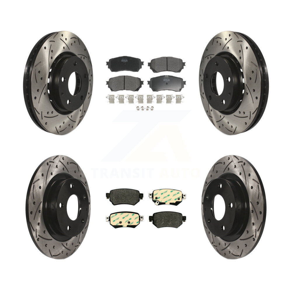 [Avant + Arrière] Kit de disque (percé rainuré revêtu) et plaquette (semi-métallique) de frein pour 2019-2021 Mazda 6 Naturally Aspirated KDF-100964