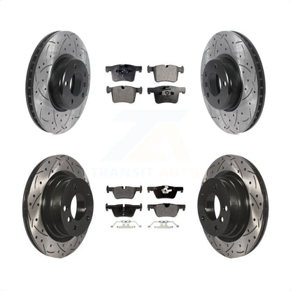 [Avant + Arrière] Kit de disque (percé rainuré revêtu) et plaquette (semi-métallique) de frein pour 2017 BMW 328d avec 340mm Diameter Rotor KDF-100972 par Transit Auto