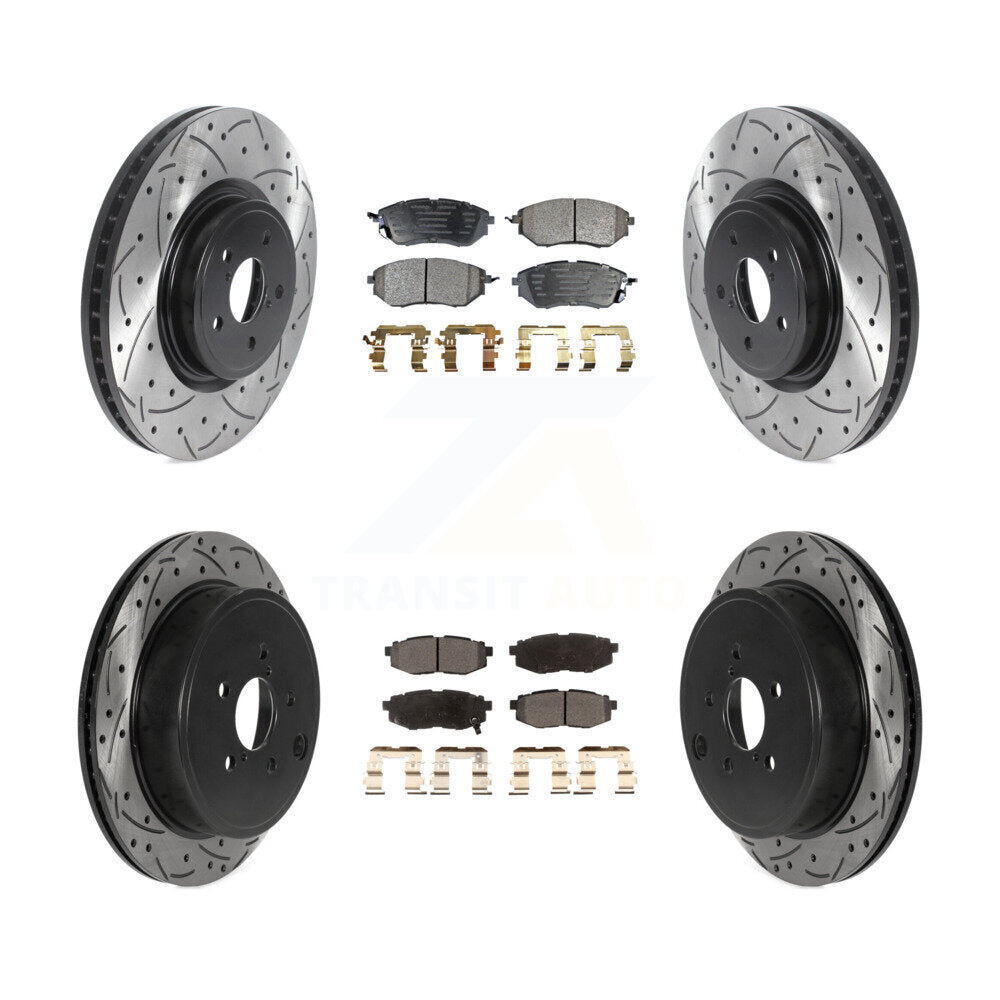 [Avant + Arrière] Kit de disque (percé rainuré revêtu) et plaquette (semi-métallique) de frein pour Subaru Outback Legacy KDF-100976