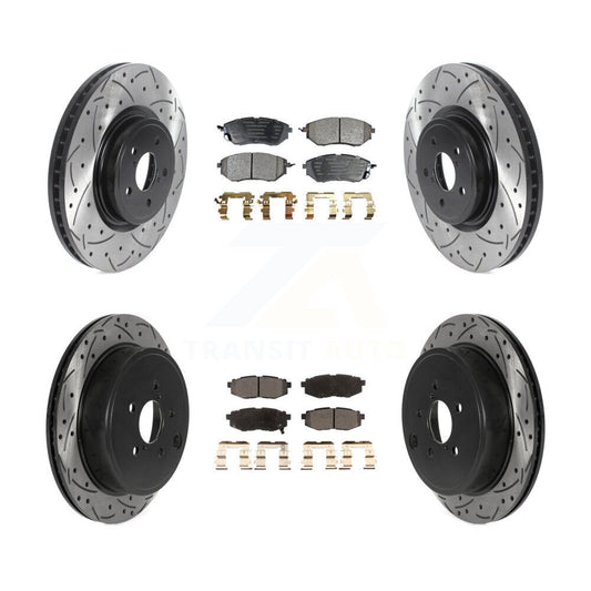 [Avant + Arrière] Kit de disque (percé rainuré revêtu) et plaquette (semi-métallique) de frein pour Subaru Outback Legacy KDF-100976