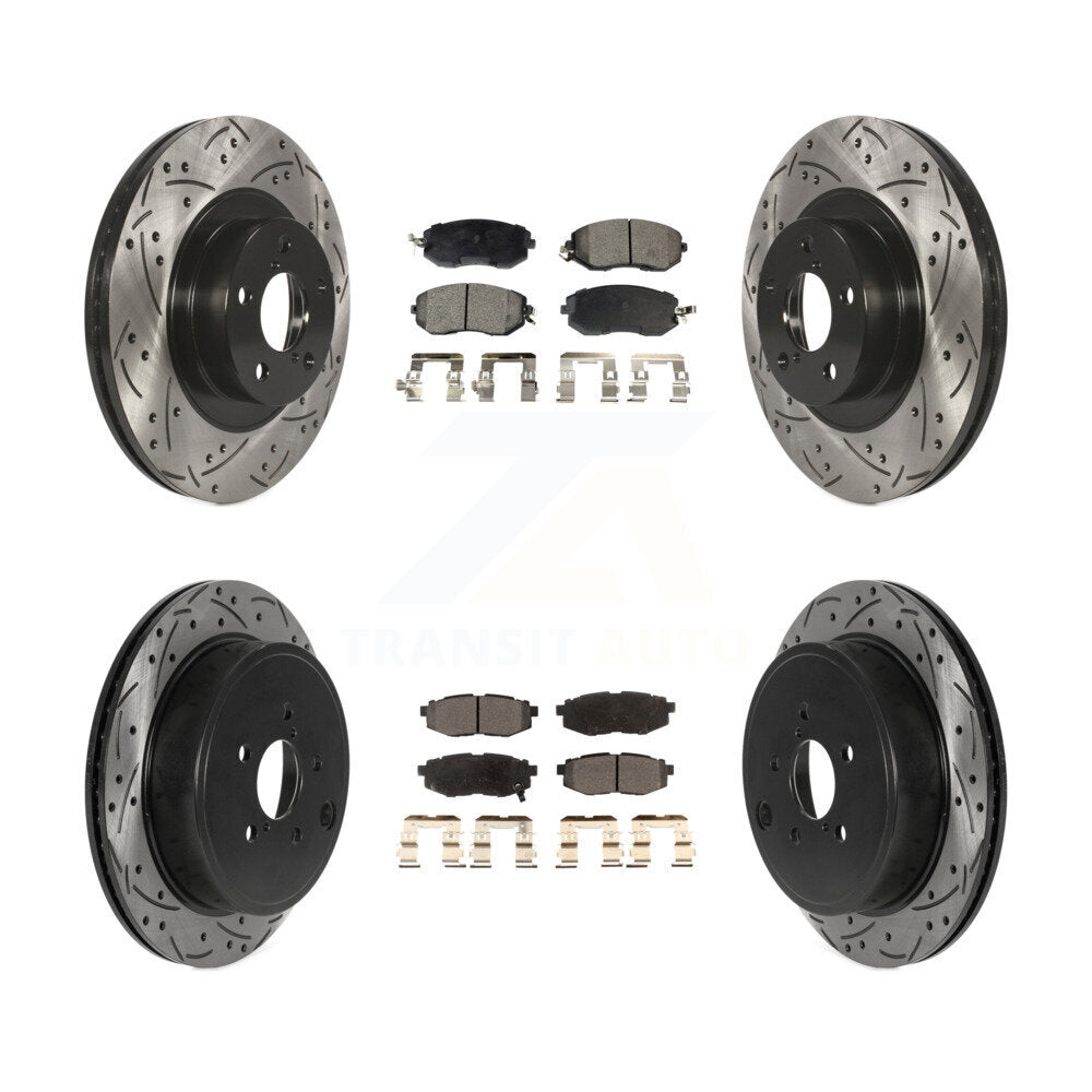[Avant + Arrière] Kit de disque (percé rainuré revêtu) et plaquette (semi-métallique) de frein pour Toyota 86 Subaru BRZ KDF-100980