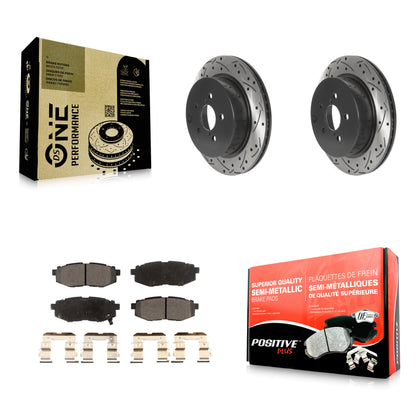 [Arrière] Kit de disque (percé rainuré revêtu) et plaquette (semi-métallique) de frein pour 2014-2018 Subaru Forester 2.0L KDF-100984
