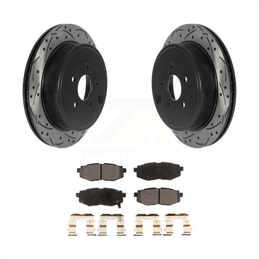 [Arrière] Kit de disque (percé rainuré revêtu) et plaquette (semi-métallique) de frein pour Subaru Outback Legacy Scion FR-S BRZ Toyota 86 KDF-100985 par Transit Auto
