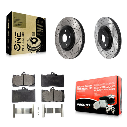 [Avant] Kit de disque (percé rainuré revêtu) et plaquette (semi-métallique) de frein pour Lexus GS350 IS300 IS350 RC350 IS200t RC300 RC200t GS300 GS450h GS200t GS460 KDF-101001