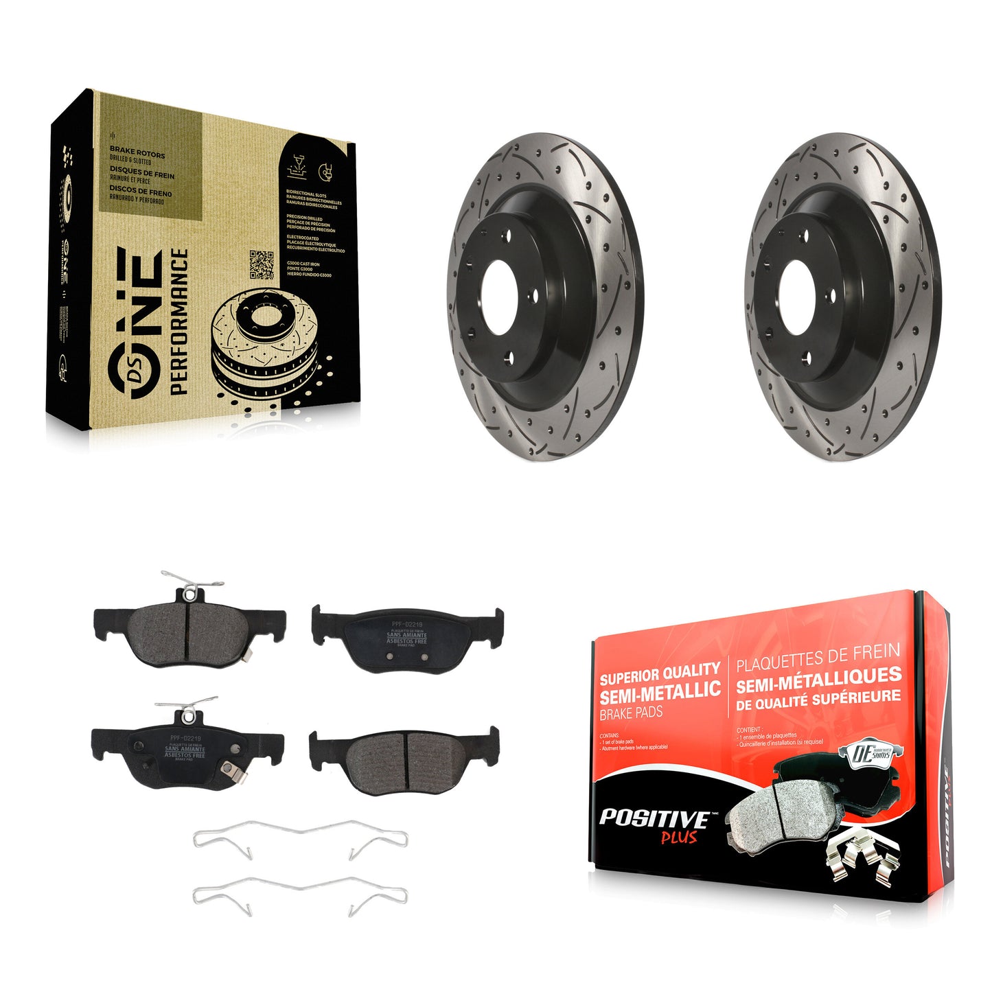 [Arrière] Kit de disque (percé rainuré revêtu) et plaquette (semi-métallique) de frein pour Mazda CX-30 MX-30 EV KDF-101083