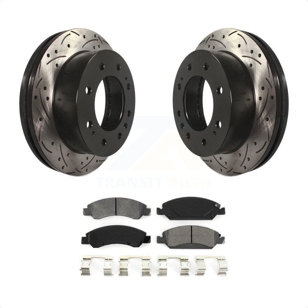 [Avant] Kit de disque (percé rainuré revêtu) et plaquette (semi-métallique) de frein pour Chevrolet Silverado 1500 Suburban KDS-100008 par Transit Auto