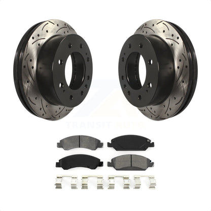 [Avant] Kit de disque (percé rainuré revêtu) et plaquette (semi-métallique) de frein pour Chevrolet Silverado 1500 Suburban KDS-100008 par Transit Auto