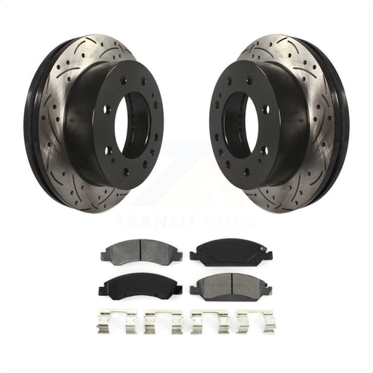 [Avant] Kit de disque (percé rainuré revêtu) et plaquette (semi-métallique) de frein pour Chevrolet Silverado 1500 Suburban KDS-100008 par Transit Auto