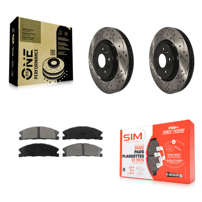 [Avant] Kit de disque (percé rainuré revêtu) et plaquette (semi-métallique) de frein pour 2013 Ford Explorer Sport avec Heavy Duty Brakes KDS-100023