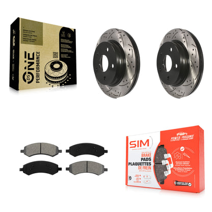 [Avant] Kit de disque (percé rainuré revêtu) et plaquette (semi-métallique) de frein pour Ram 1500 Dodge Classic Durango Chrysler Aspen KDS-100032