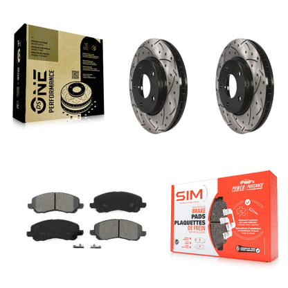 [Avant] Kit de disque (percé rainuré revêtu) et plaquette (semi-métallique) de frein pour Dodge Caliber Mitsubishi Lancer KDS-100037