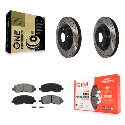 [Avant] Kit de disque (percé rainuré revêtu) et plaquette (semi-métallique) de frein pour Jeep Dodge Patriot Mitsubishi Chrysler Compass Avenger 200 Caliber Outlander Sport Sebring Lancer RVR KDS-100038