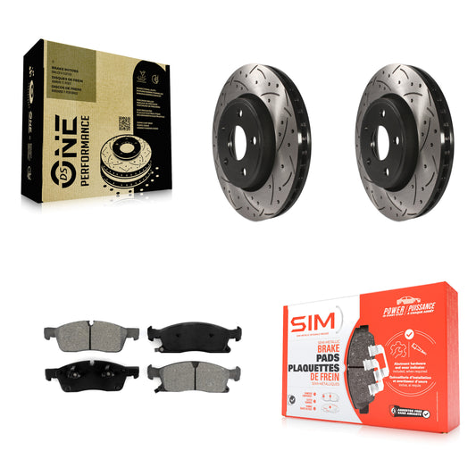 [Avant] Kit de disque (percé rainuré revêtu) et plaquette (semi-métallique) de frein pour Jeep Grand Cherokee Dodge Durango KDS-100043
