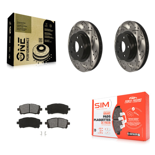 [Avant] Kit de disque (percé rainuré revêtu) et plaquette (semi-métallique) de frein pour Subaru Legacy Forester Outback Impreza KDS-100050