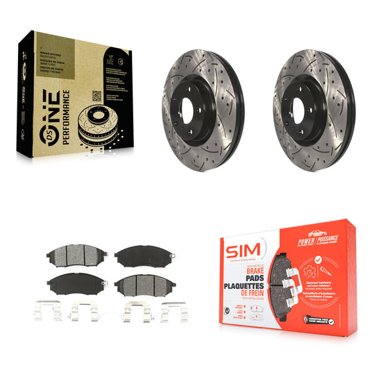 [Avant] Kit de disque (percé rainuré revêtu) et plaquette (semi-métallique) de frein pour INFINITI Nissan G37 Murano G35 M35 370Z 350Z EX35 M37 QX70 G25 Q70 Q70L M45 Q40 QX50 M56 EX37 M35h KDS-100059