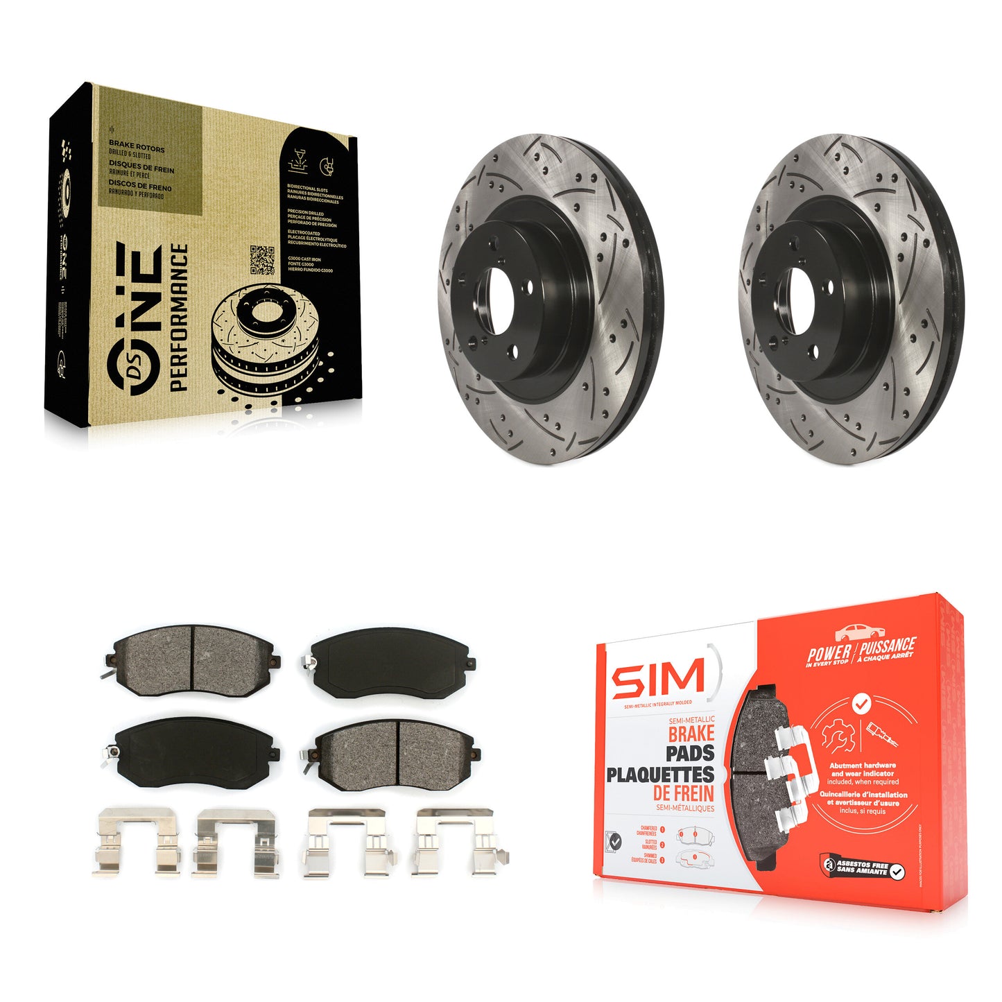 [Avant] Kit de disque (percé rainuré revêtu) et plaquette (semi-métallique) de frein pour Subaru Forester Impreza Outback XV Crosstrek Legacy Scion FR-S BRZ Toyota 86 KDS-100066
