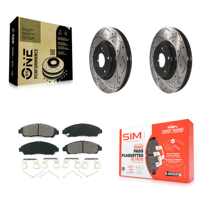 [Avant] Kit de disque (percé rainuré revêtu) et plaquette (semi-métallique) de frein pour Honda Pilot Acura MDX RLX ZDX KDS-100097
