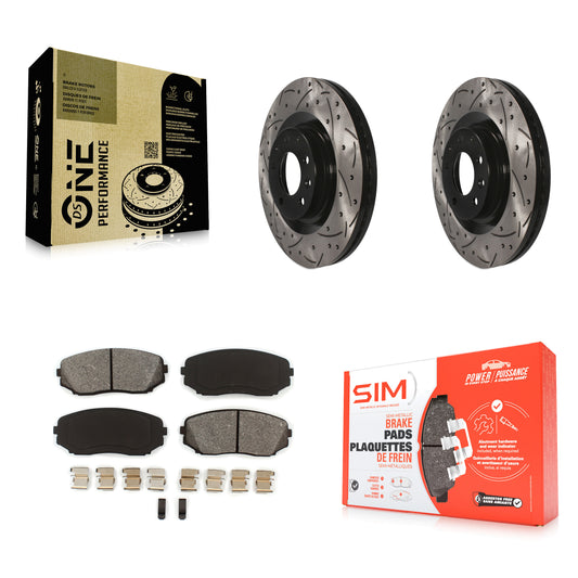 [Avant] Kit de disque (percé rainuré revêtu) et plaquette (semi-métallique) de frein pour Ford Edge Lincoln MKX Mazda CX-9 KDS-100098