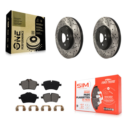 [Avant] Kit de disque (percé rainuré revêtu) et plaquette (semi-métallique) de frein pour Mini Cooper Countryman avec 294mm Diameter Rotor KDS-100103