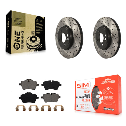 [Avant] Kit de disque (percé rainuré revêtu) et plaquette (semi-métallique) de frein pour Mini Cooper Countryman avec 294mm Diameter Rotor KDS-100103