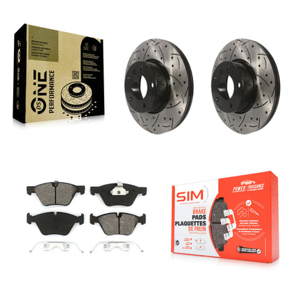 [Avant] Kit de disque (percé rainuré revêtu) et plaquette (semi-métallique) de frein pour 2008 BMW 328xi To 08 07 KDS-100110