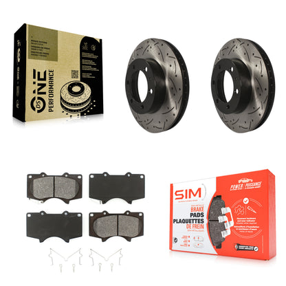 [Avant] Kit de disque (percé rainuré revêtu) et plaquette (semi-métallique) de frein pour Toyota Tacoma 4Runner FJ Cruiser KDS-100117