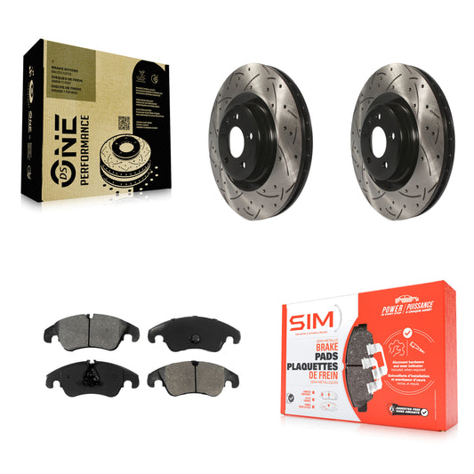[Avant] Kit de disque (percé rainuré revêtu) et plaquette (semi-métallique) de frein pour Audi Q5 A6 Quattro S5 S4 A7 A5 A4 KDS-100118
