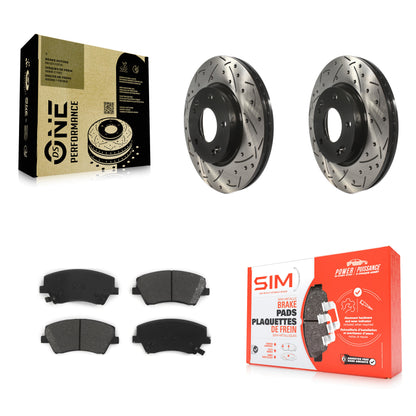 [Avant] Kit de disque (percé rainuré revêtu) et plaquette (semi-métallique) de frein pour Hyundai Elantra KDS-100131