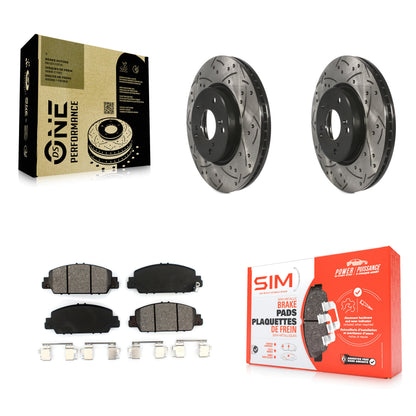 [Avant] Kit de disque (percé rainuré revêtu) et plaquette (semi-métallique) de frein pour Honda Accord HR-V KDS-100150