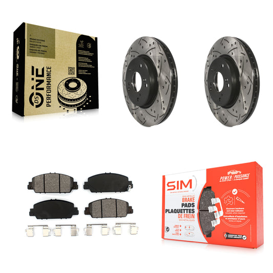 [Avant] Kit de disque (percé rainuré revêtu) et plaquette (semi-métallique) de frein pour Honda Accord HR-V KDS-100150