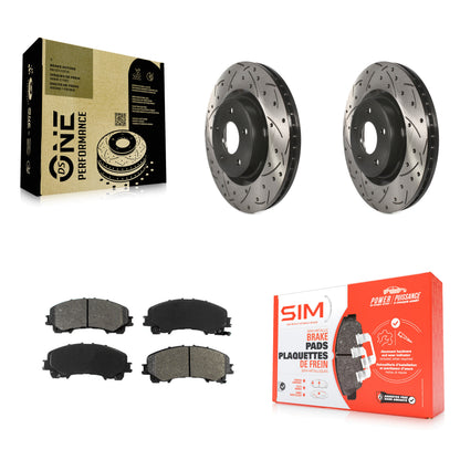 [Avant] Kit de disque (percé rainuré revêtu) et plaquette (semi-métallique) de frein pour INFINITI Q50 QX50 Q60 KDS-100154
