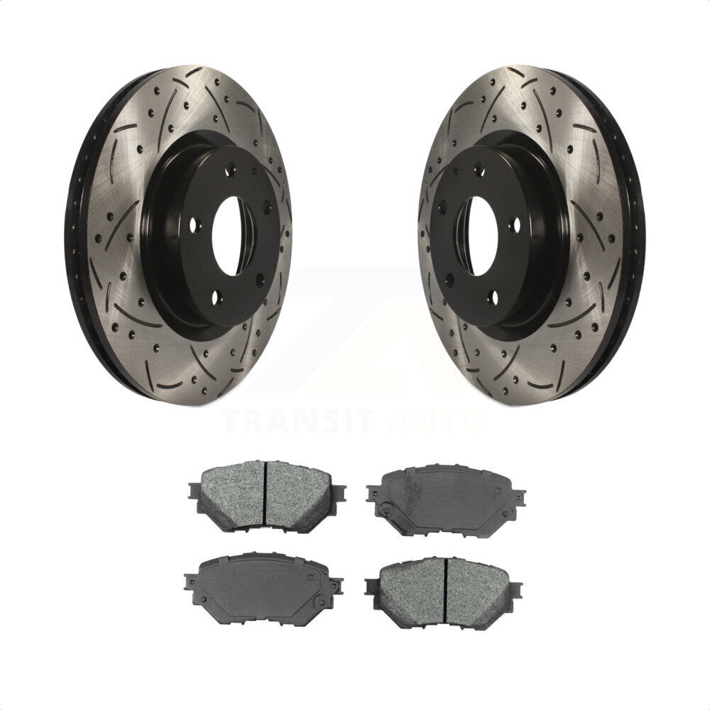 [Avant] Kit de disque (percé rainuré revêtu) et plaquette (semi-métallique) de frein pour Mazda 3 Sport Vehicles Manufactured In Mexico 2.5L KDS-100158 par Transit Auto