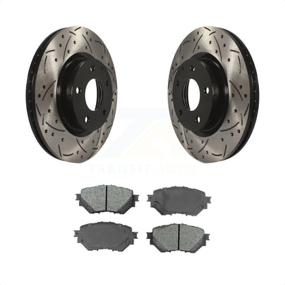 [Avant] Kit de disque (percé rainuré revêtu) et plaquette (semi-métallique) de frein pour Mazda 3 Sport Vehicles Manufactured In Mexico 2.5L KDS-100158 par Transit Auto