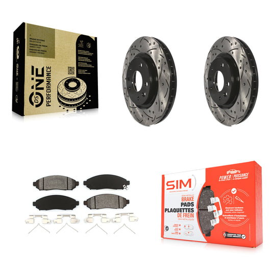 [Avant] Kit de disque (percé rainuré revêtu) et plaquette (semi-métallique) de frein pour 2015 Nissan LEAF Vehicles Manufactured In Japan KDS-100162