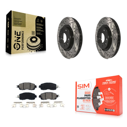 [Avant] Kit de disque (percé rainuré revêtu) et plaquette (semi-métallique) de frein pour Nissan LEAF KDS-100163
