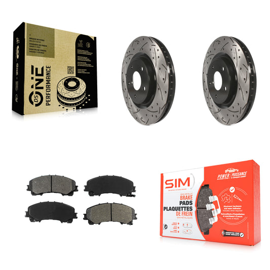 [Avant] Kit de disque (percé rainuré revêtu) et plaquette (semi-métallique) de frein pour Nissan Rogue KDS-100165