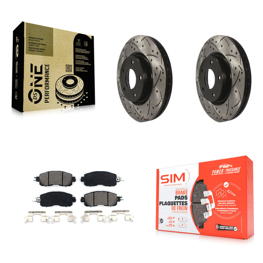 [Avant] Kit de disque (percé rainuré revêtu) et plaquette (semi-métallique) de frein pour Nissan Altima KDS-100166