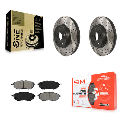 [Avant] Kit de disque (percé rainuré revêtu) et plaquette (semi-métallique) de frein pour 2015 Subaru Legacy 2.5L KDS-100167