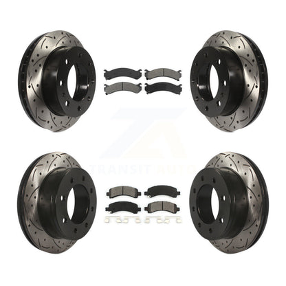 [Avant + Arrière] Kit de disque (percé rainuré revêtu) et plaquette (semi-métallique) de frein pour Chevrolet Express 2500 GMC Savana KDS-100174