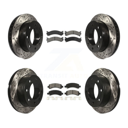 [Avant + Arrière] Kit de disque (percé rainuré revêtu) et plaquette (semi-métallique) de frein pour Chevrolet Express 2500 GMC Savana KDS-100176