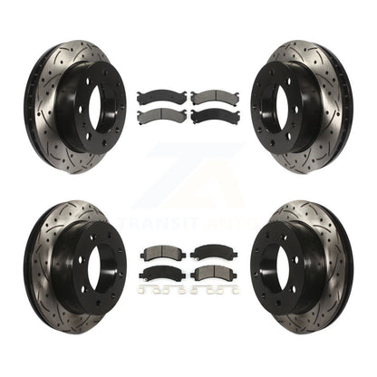 [Avant + Arrière] Kit de disque (percé rainuré revêtu) et plaquette (semi-métallique) de frein pour Chevrolet Express 2500 GMC Savana KDS-100177