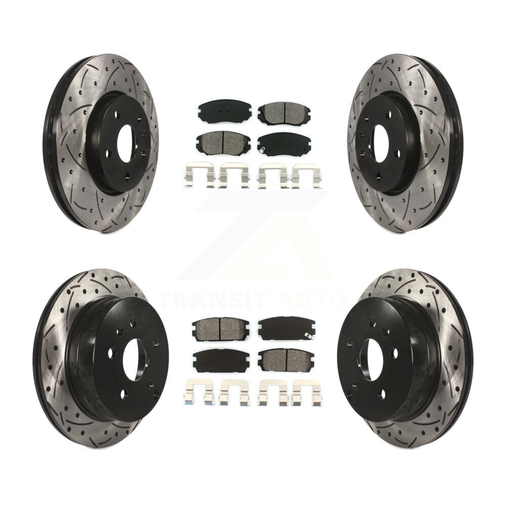 [Avant + Arrière] Kit de disque (percé rainuré revêtu) et plaquette (semi-métallique) de frein pour 2010-2017 Chevrolet Equinox GMC Terrain KDS-100182