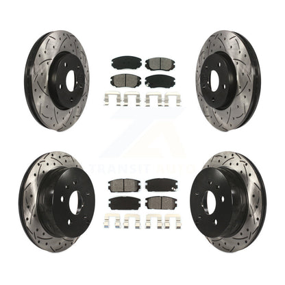 [Avant + Arrière] Kit de disque (percé rainuré revêtu) et plaquette (semi-métallique) de frein pour 2010-2017 Chevrolet Equinox GMC Terrain KDS-100182
