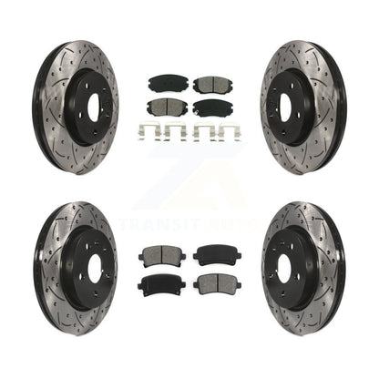 [Avant + Arrière] Kit de disque (percé rainuré revêtu) et plaquette (semi-métallique) de frein pour Chevrolet Malibu Impala Buick LaCrosse Limited Allure KDS-100183