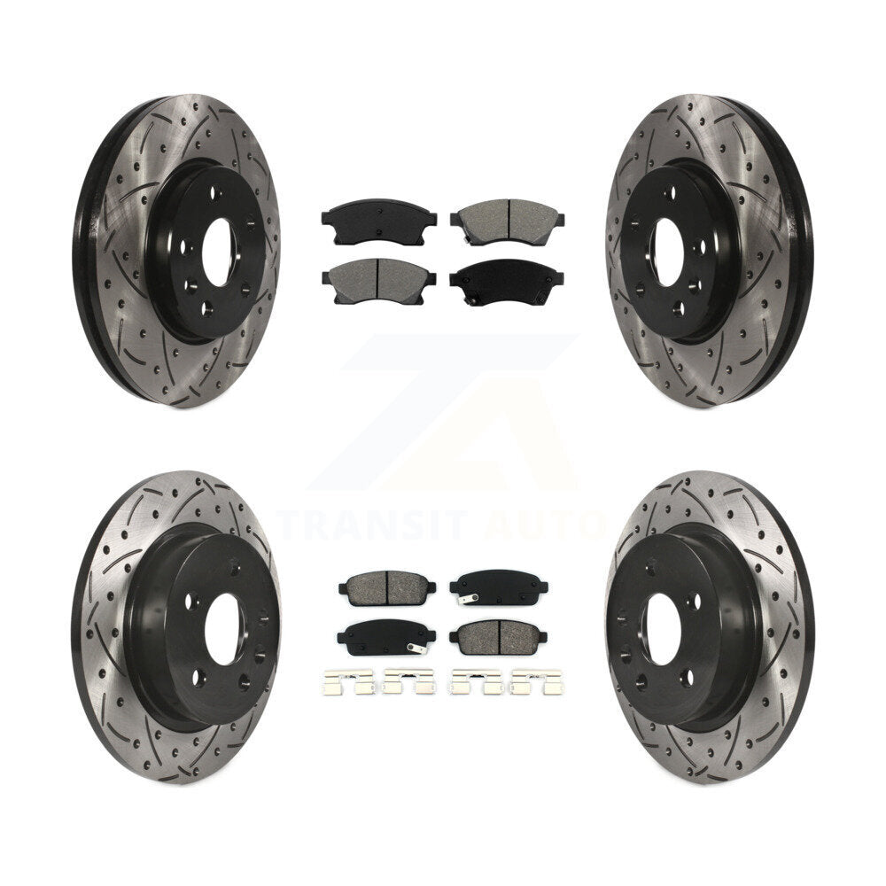 [Avant + Arrière] Kit de disque (percé rainuré revêtu) et plaquette (semi-métallique) de frein pour Chevrolet Cruze Sonic Limited KDS-100184